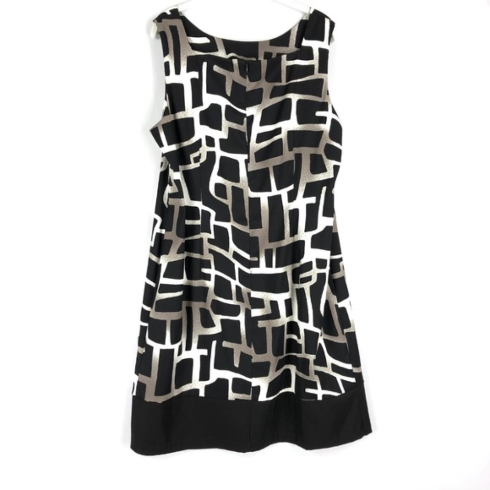 Shirt Dress with Black & White Geometrical Print